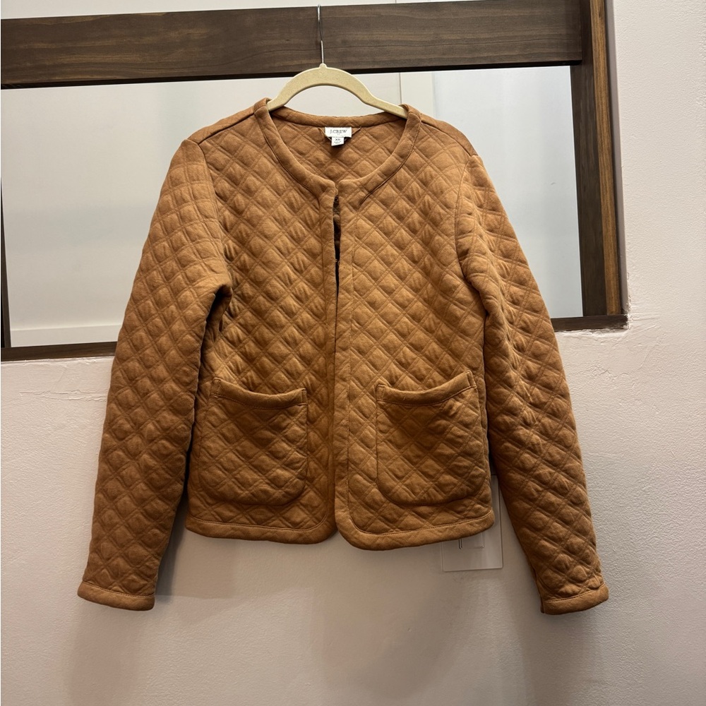 J. Crew Quilted Brown Teddy Jacket size xs